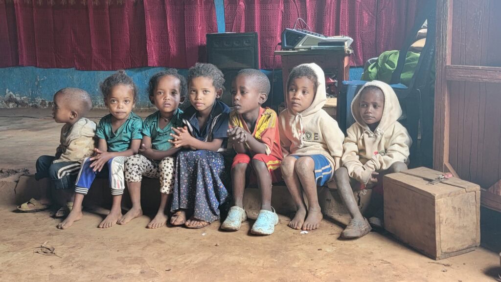 Children sitting in a classroom with the Zoe Project Ethiopia.